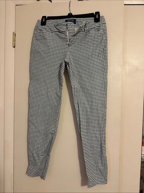 Old Navy Women's Blue and White Gingham Skinny Jeans